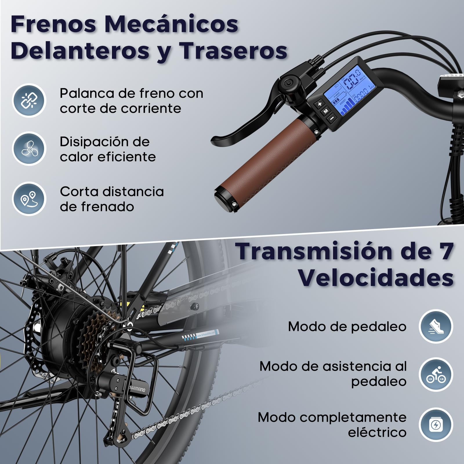 Fafrees Bicicleta Eléctrica, Bici Urbana Eléctrica de 250 W, Batería de 36 V/25 Ah, Bici Eléctrica de 26" para Adultos, Alcance 160 KM, F26 Lasting