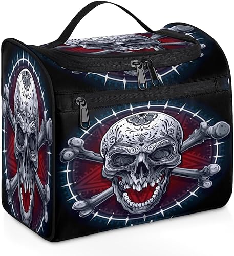 Miniatura 2 de Skull Classic Decor Toiletry Bag for Women Travel Makeup Organizer with Hanging Hook Traveling Cosmetic Bags for Toiletries Accessories
