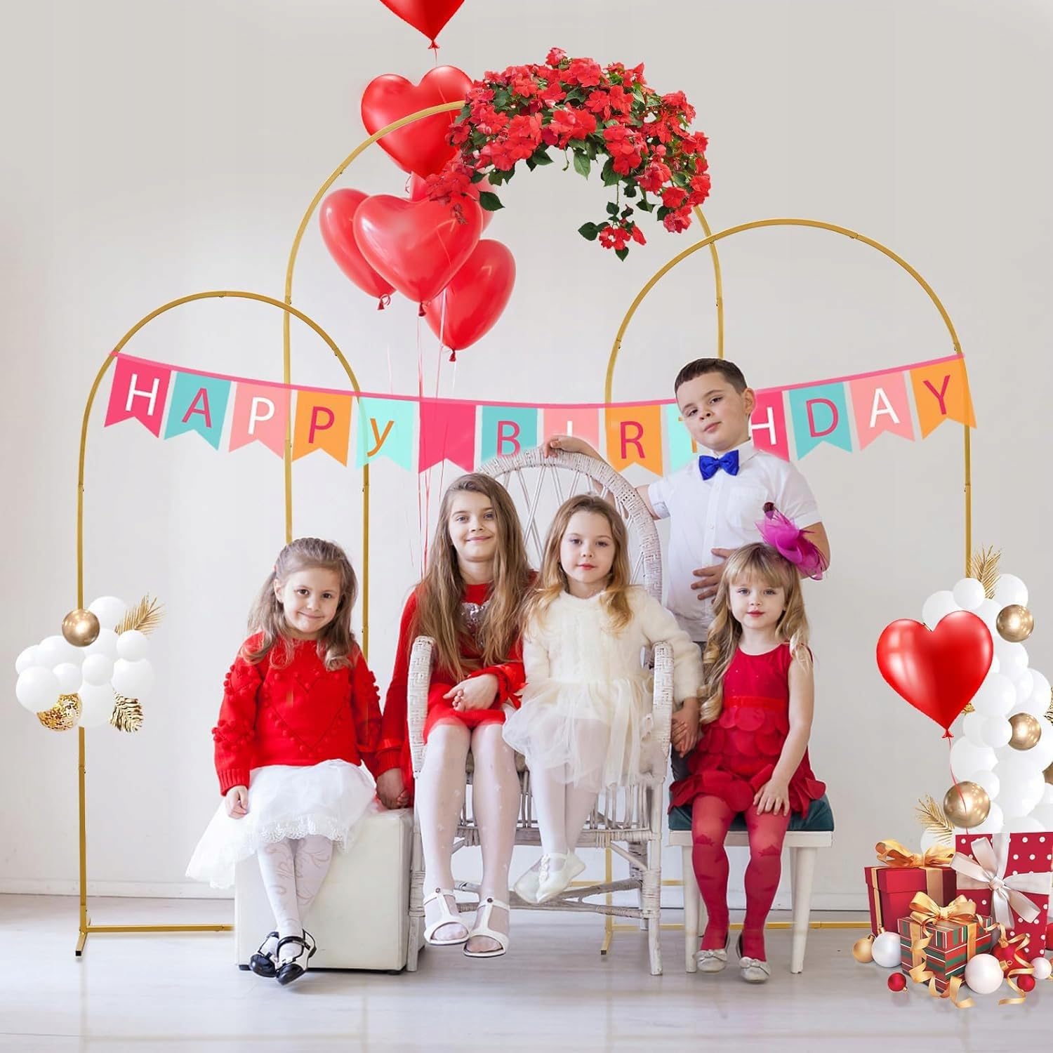 1 x 2 m supporto per arco da parete per palloncini sfondo fotografico COMUNIONE Wedding Rack 2 m pesi