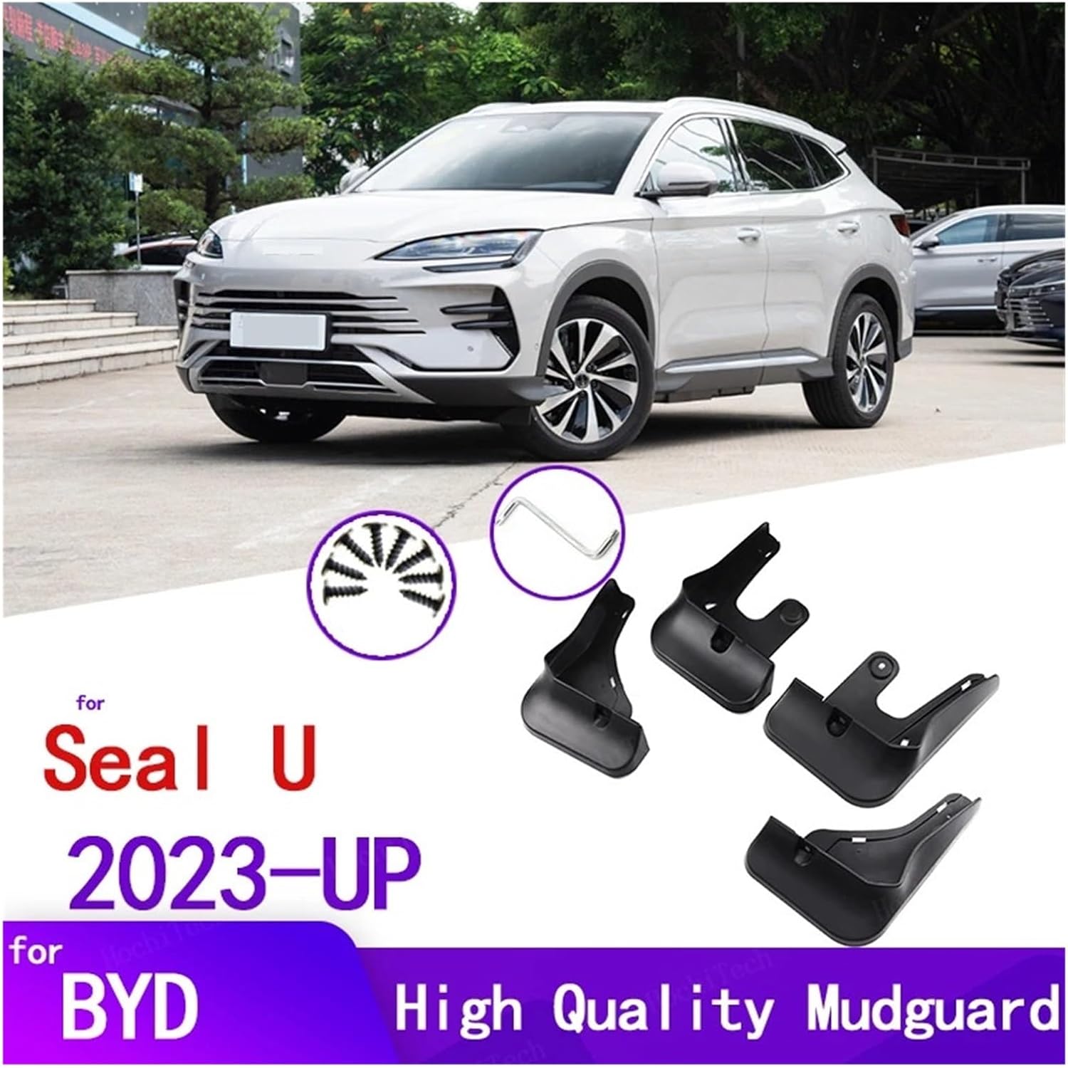 Mud Flaps Compatible with BYD Song Plus Edition Seal U EV 2023 2024 Mudflaps Splash Guards Mud Flap Front Rear Mudguards Fender, Black, lianhgq824620iqih33