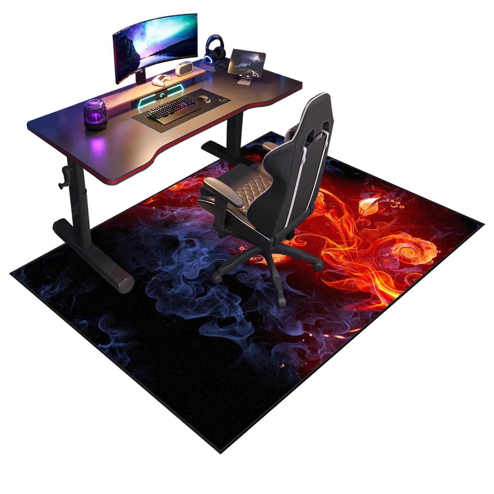 Heavy Duty Office Gaming Chair Mats for Hardwood Floor Non-Slip Desk Chair Mat Low Pile Floor Protectors Mat for Rolling Chair Computer Chair Carpet Mat for Tile Laminate Rolling Chair 60 x 70 cm — image 1