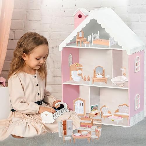 Miniatura 23 de Juego de 35 piezas de accesorios de muebles para casa de muñecas, muebles para casa de muñecas pequeña, muebles en miniatura, accesorios para casa