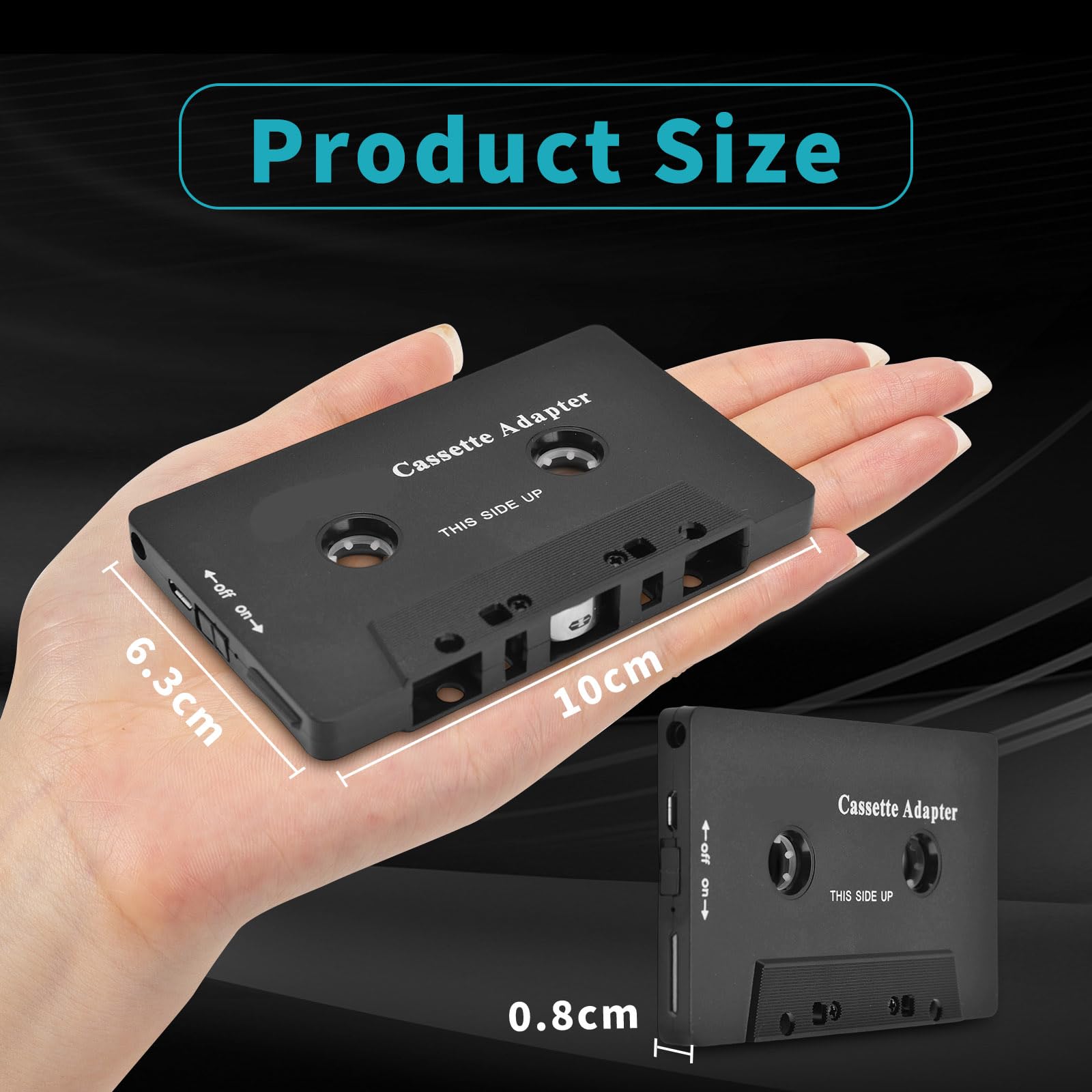Adattatore Cassetta Autoradio BT 5.0, Cassetta Adattatore da Auto, Adattatore Bluetooth per Cassette, Ricevitore Audio Wireless Bluetooth per Ricevitore di Cassette Bluetooth per Auto con Cavo USB