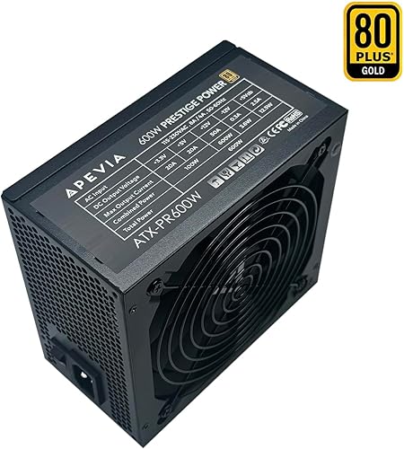 Miniatura 5 de Apevia ATX-PR600W Prestige 600W 80+ Gold certificado, cumplimiento de RoHS, fuente de alimentación activa PFC ATX para juegos