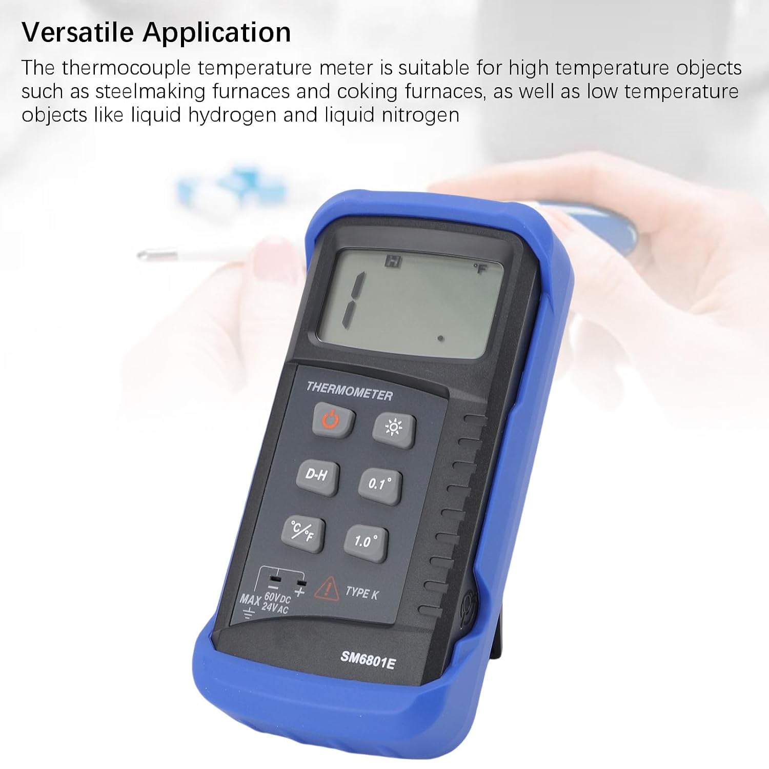 Fydun Digital Temperature Meter Thermocouple Tester LCD Display for HVAC High Low Temperature Objects