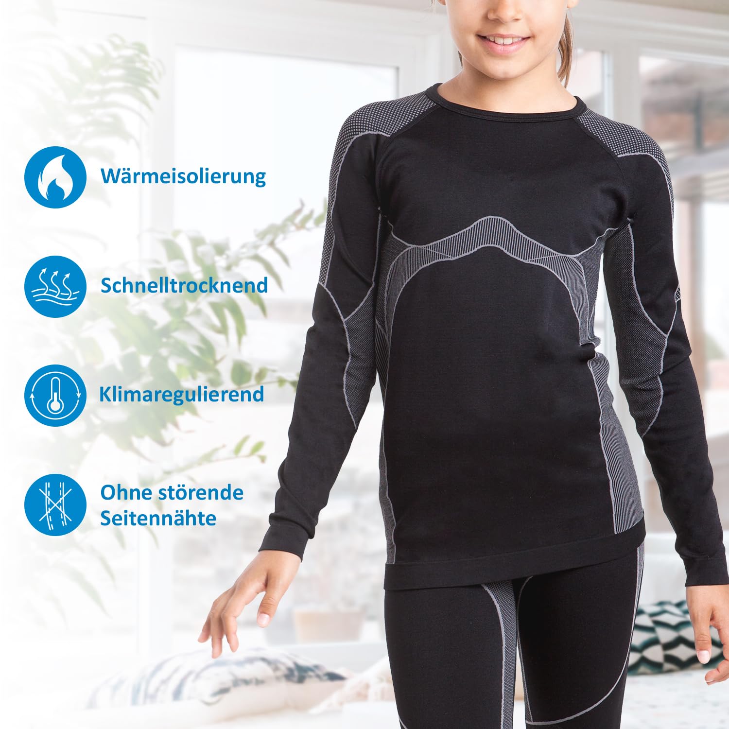 Gomati Kinder Thermo Hose Seamless Funktionswäsche schnelltrocknend