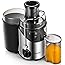 Entsafter für Obst und Gemüse, Aicook Zentrifugaler Entsafter mit 75mm Große Einfüllöffnung, 3-Mode, 2 Geschwindigkeit, Überh