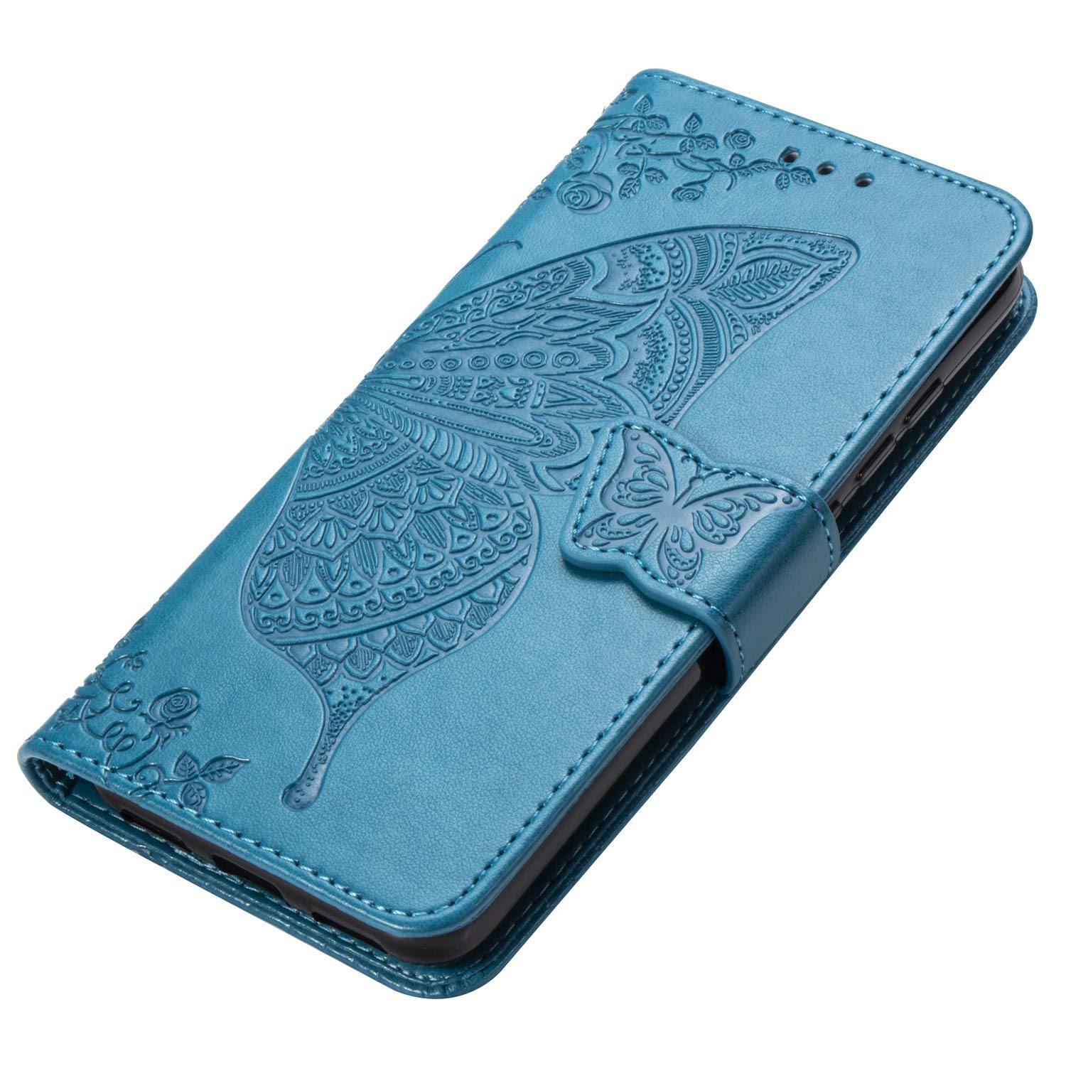 HAOYE Cover A Libro Per Google Pixel 7 Pro Con Chiusura Magnetica - Custodia Portafoglio In Pelle PU Con Farfalla 3D, Slot Carte E Supporto, Rosa Oro - 3