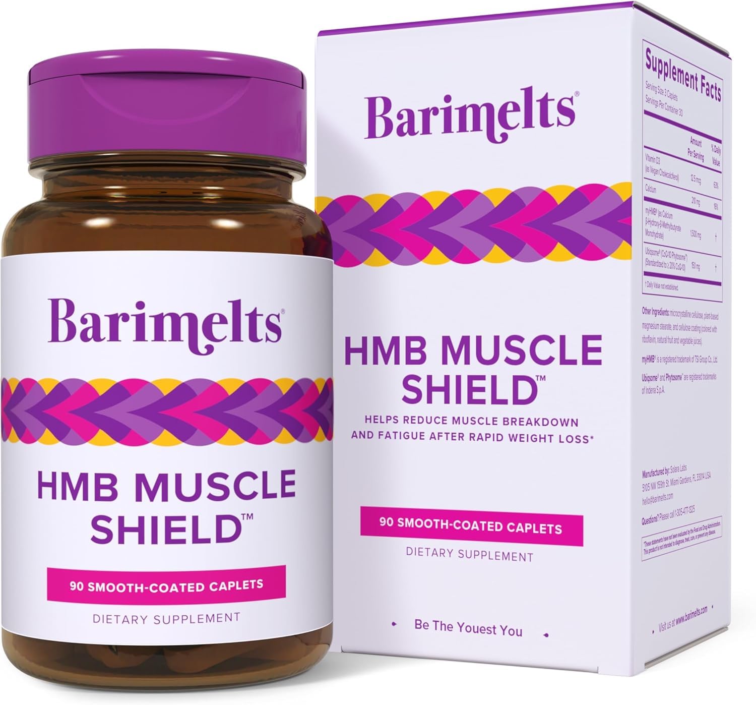 HMB Muscle Shield for GLP-1 Users and Bariatric Patients - HMB Supplements with Vitamin D3 & Ubiquisome® Phytosome™ Supports Muscle Recovery - 90 Smooth-Coated Caplets