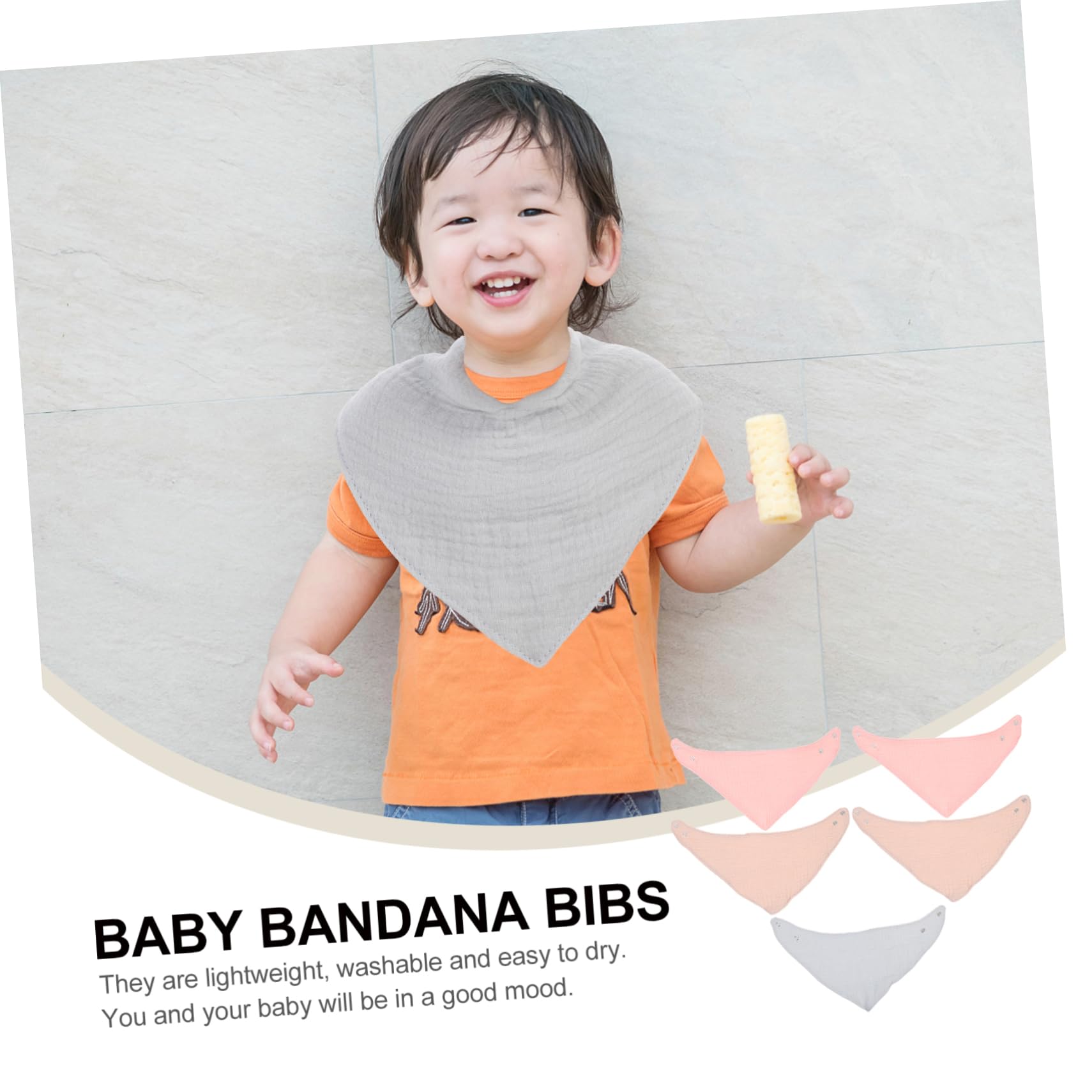 TOYANDONA Asciugamano Triangolare 25 Pezzi Salviette Per Bambini Asciugamano Bambino Hijab Bavaglino Per Bambini Bavaglini Pranzo Per Saliva Per Bambino Bavaglini
