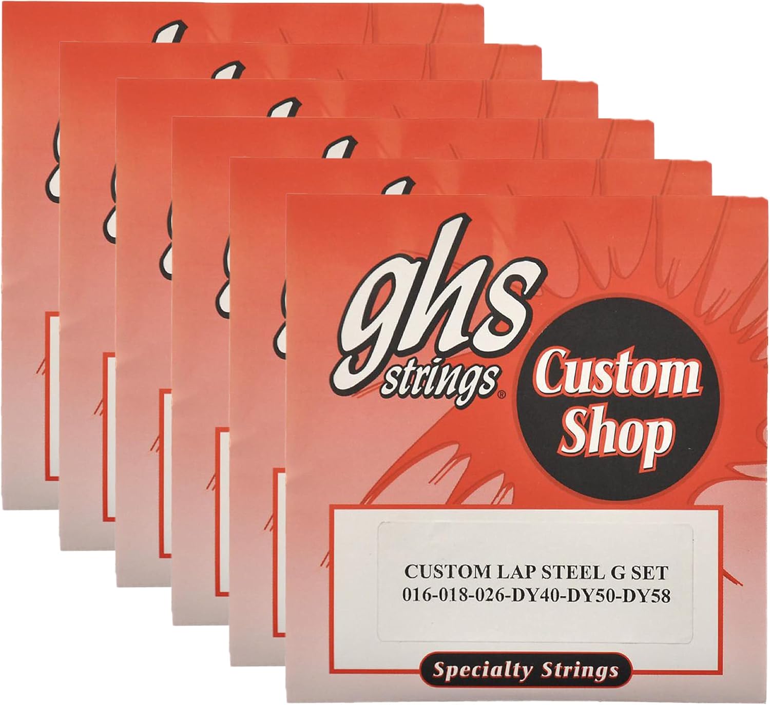 GHS Electric Lap Steel Strings G Tuning 16-58 (6 Pack Bundle)