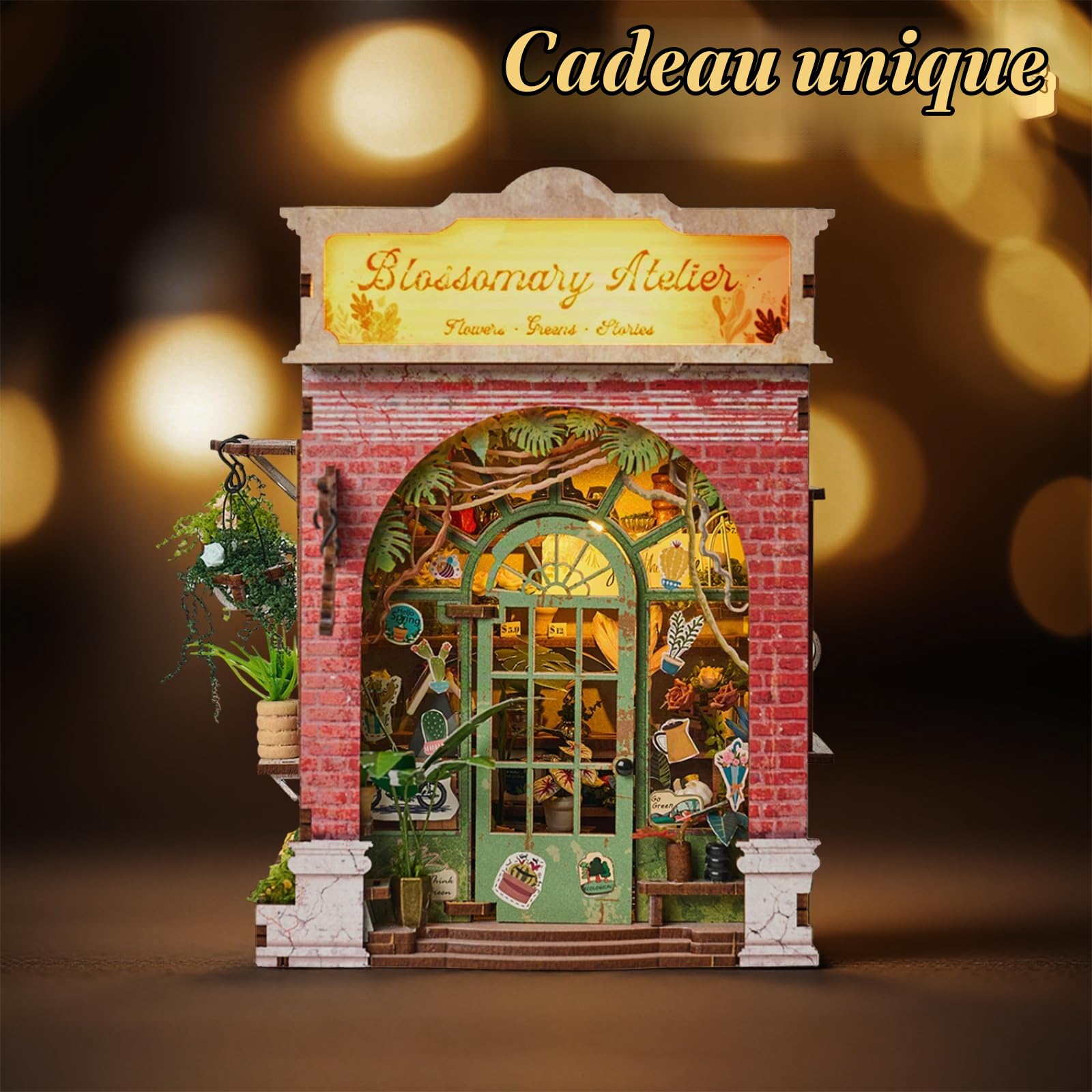 Cuteefun Book Nook Kit pour Adulte, Maison de Poupée -Atelier de Fleurs | Maquette en Bois à Construire pour Ados et Adultes, Décorations pour la Maison, Cadeau Unique pour Anniversaires et Noël