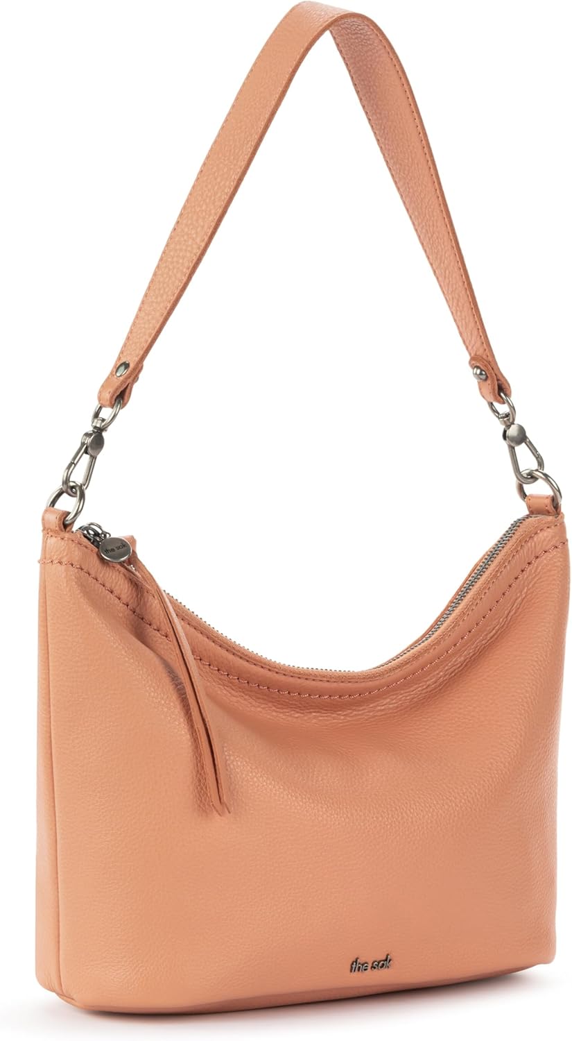The Sak Jasmine Bucket Crossbody in Leather, Detachable Leather Shoulder Strap, Nectar