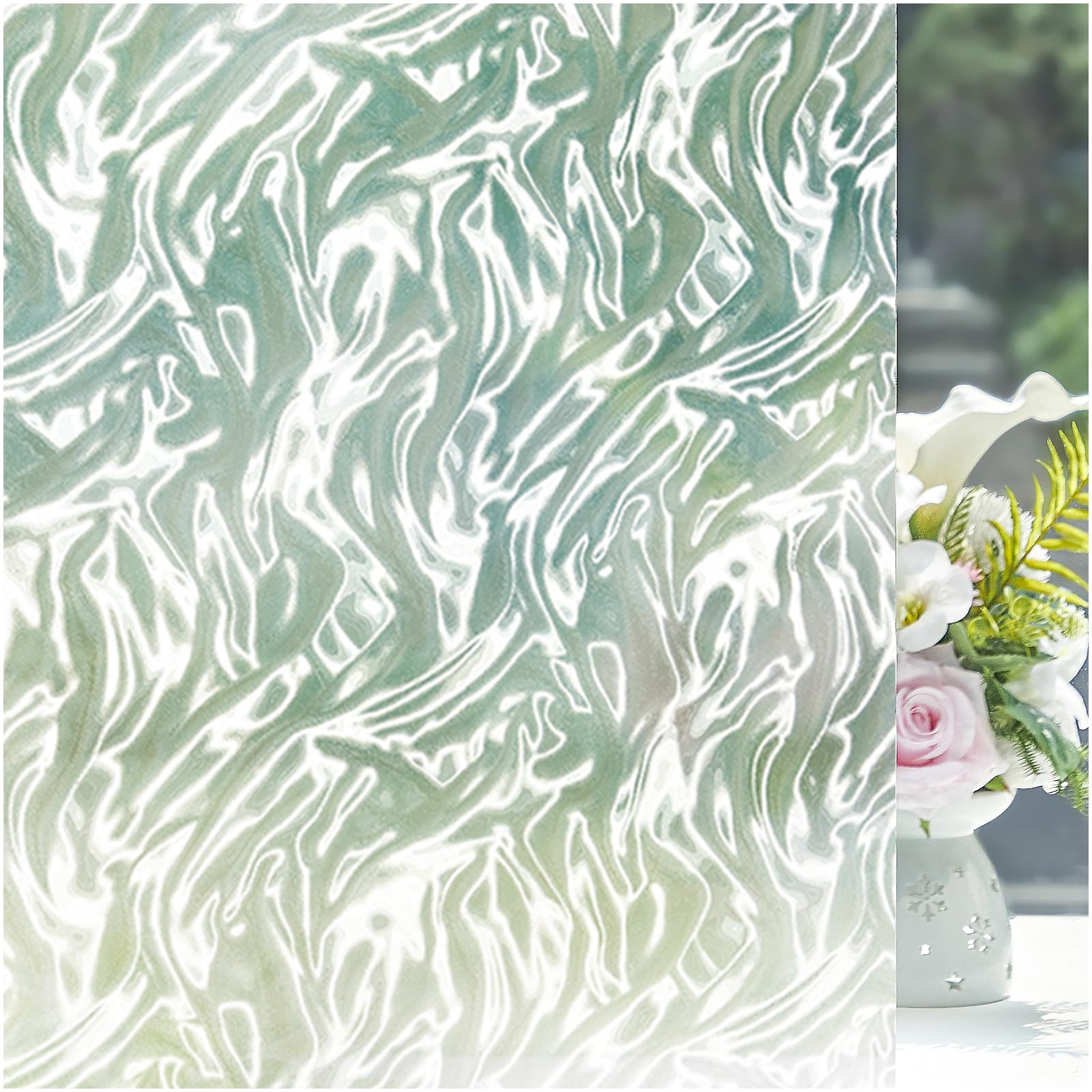Lifetree Frosted Window Film Decorative, 99% Light, Anti-UV, Static Cling — image 1