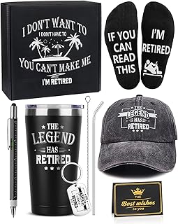 Gifts for Men Retirement,Funny Retirement Gifts for Mens,Retirement Gift Set for Men Birthday Anniversary,Happy Retirement Gifts for Dad,Grandpa,Teachers,Coworker,Retirees,Boss(20oz,Stain Steel)