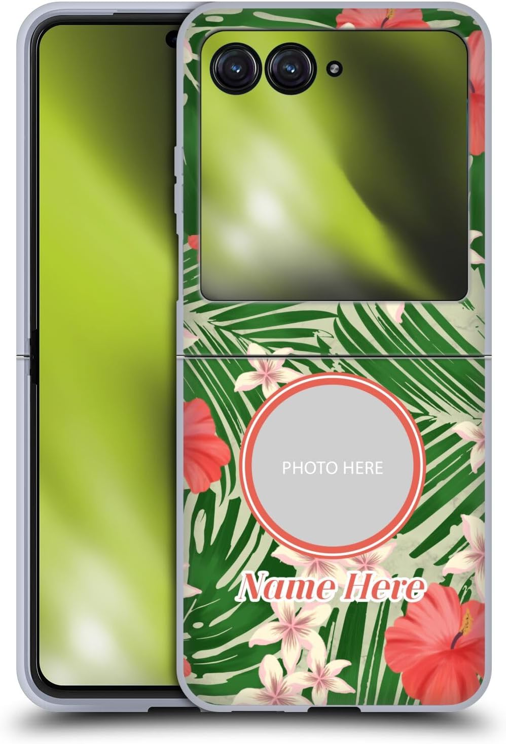 Custom Customized Personalized Pet Cases Photo Name Floral Tropical Soft Gel Case Compatible with Razr 40 Ultra/Razr+ 2023