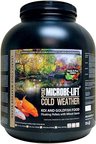 MICROBE-LIFT MLLWG - Gránulos flotantes de alimentos para peces para clima frío con germen de trigo para estanques, jardines acuáticos y fuentes,