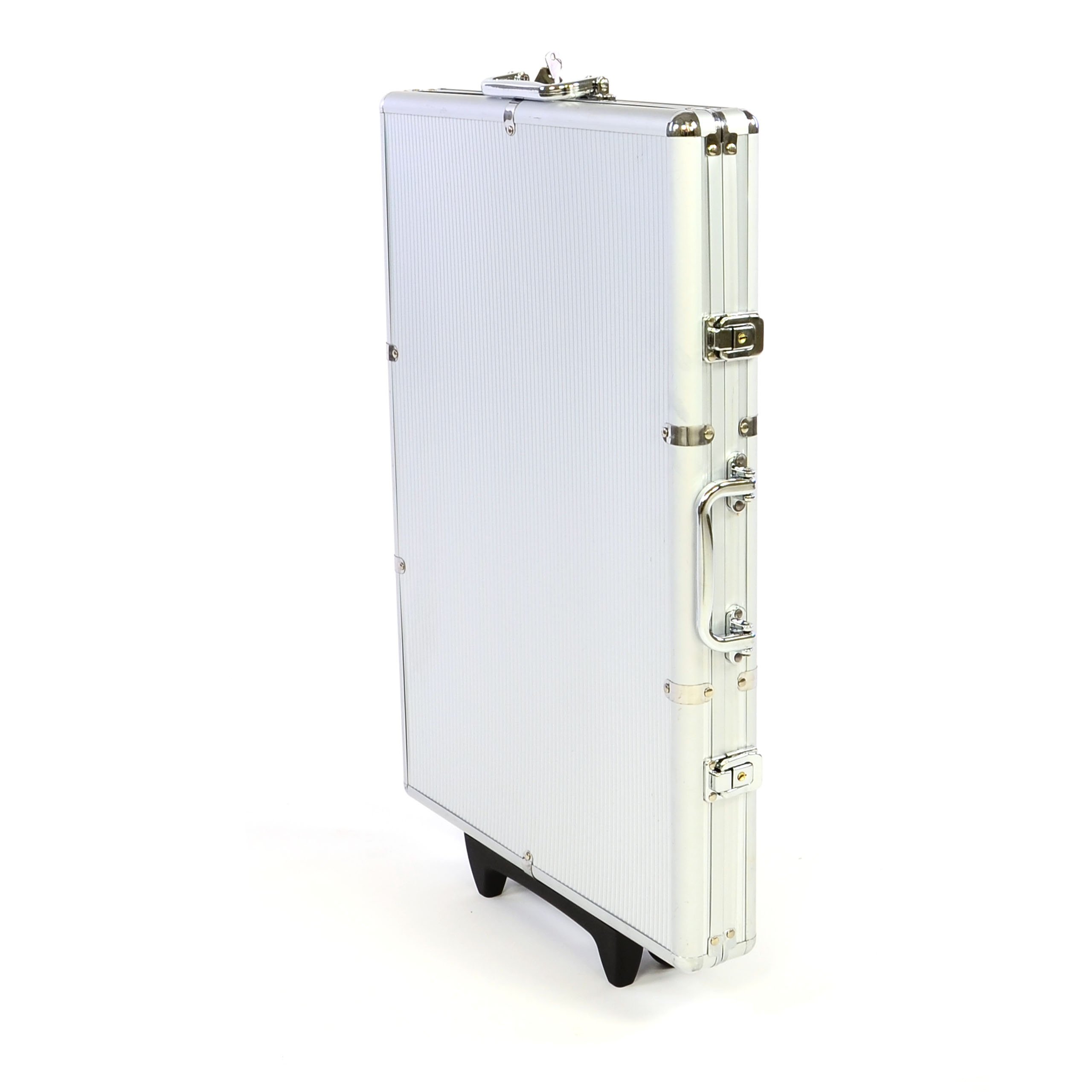 Nexos Trading Poker-Koffer Trolley aus Aluminium gepolstert für bis zu 1000 Chips abschließbar gepolstert mit Zubehör Button, Casino-Würfel, 3X Pokerkarten aus Kunststoff