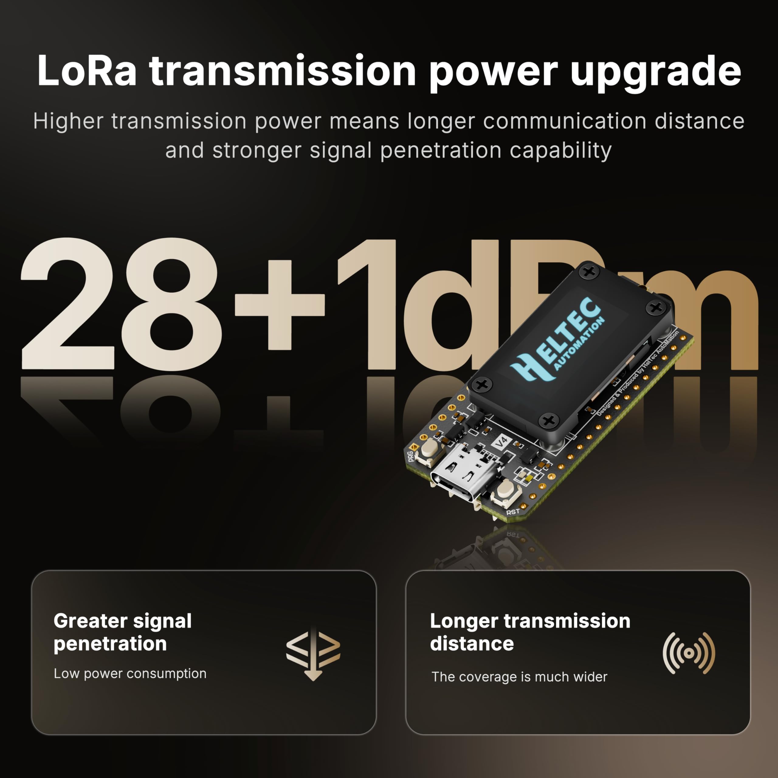 Heltec ESP32 LoRa 32 V4 płytka rozwojowa z wyświetlaczem OLED, ulepszona ESP32 S3 SX1262 układ wysokiej mocy 27dBm do WiFi, Meshtastic, urządzeń IoT, inteligentnego domu i komunikacji bezprzewodowej