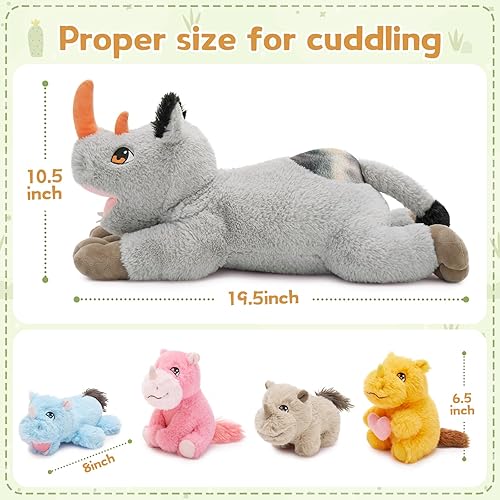 Vista 221 de Juego de 7 juguetes de peluche de dragón verde gigante de 21.7 pulgadas, animal de peluche con 4 bebés y 2 huevos, dinosaurios de peluche para niños