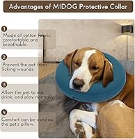 Vista 38 de MIDOG Inflatable Dog Cone Alternative for After Surgery - Soft Protective Donut Collar Prevents Licking, Comfortable Recovery E-Collar Alternative