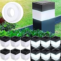Hicarer 12-Pack Solar Fence Post Cap Lights for 2x2 Posts - Waterproof White LED Outdoor Lights for Garden, Patio, Deck