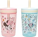 Zak Designs Disney Minnie Mouse Kelso Toddler Cups For Travel or At Home, 15oz 2-Pack Durable Plastic Sippy Cups With Leak-Proof Design is Perfect For Kids (Minnie Mouse)