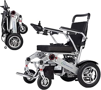 Widen 20" Folding 500W Electric Wheelchair, Intelligent Folding Electric Wheelchair for Adults, Extended seat More Comfortable Power Wheelchair，Durable Wheelchair (Silver)