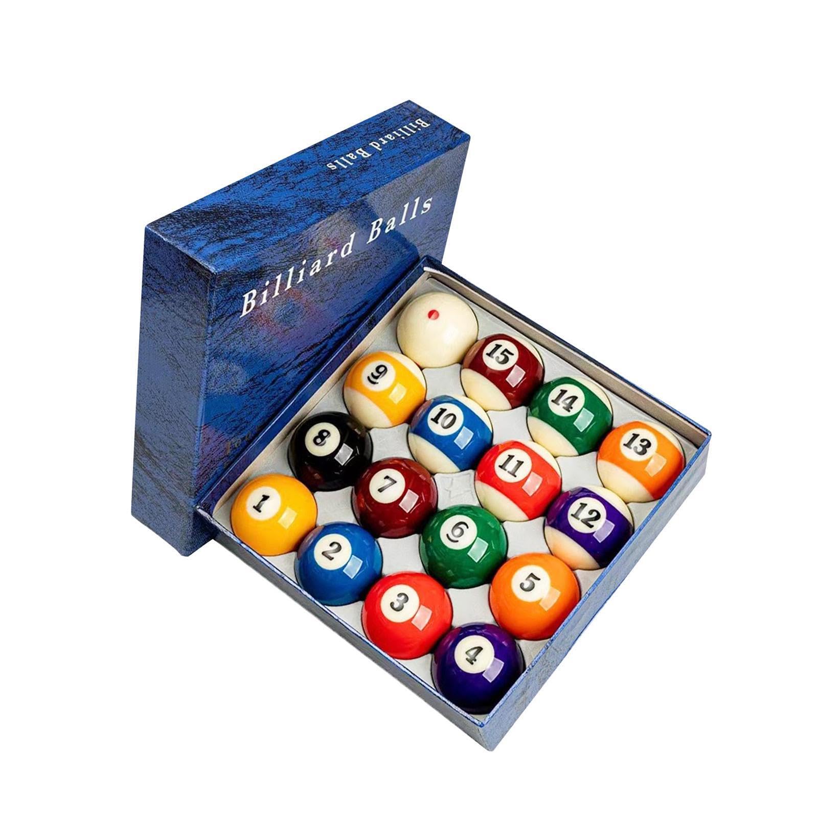 Hochwertige Billardkugeln aus Kunstharz, komplettes Set mit 16 farbenfrohen Kugeln. Billardzubehör für Pooltisch und Snooker.