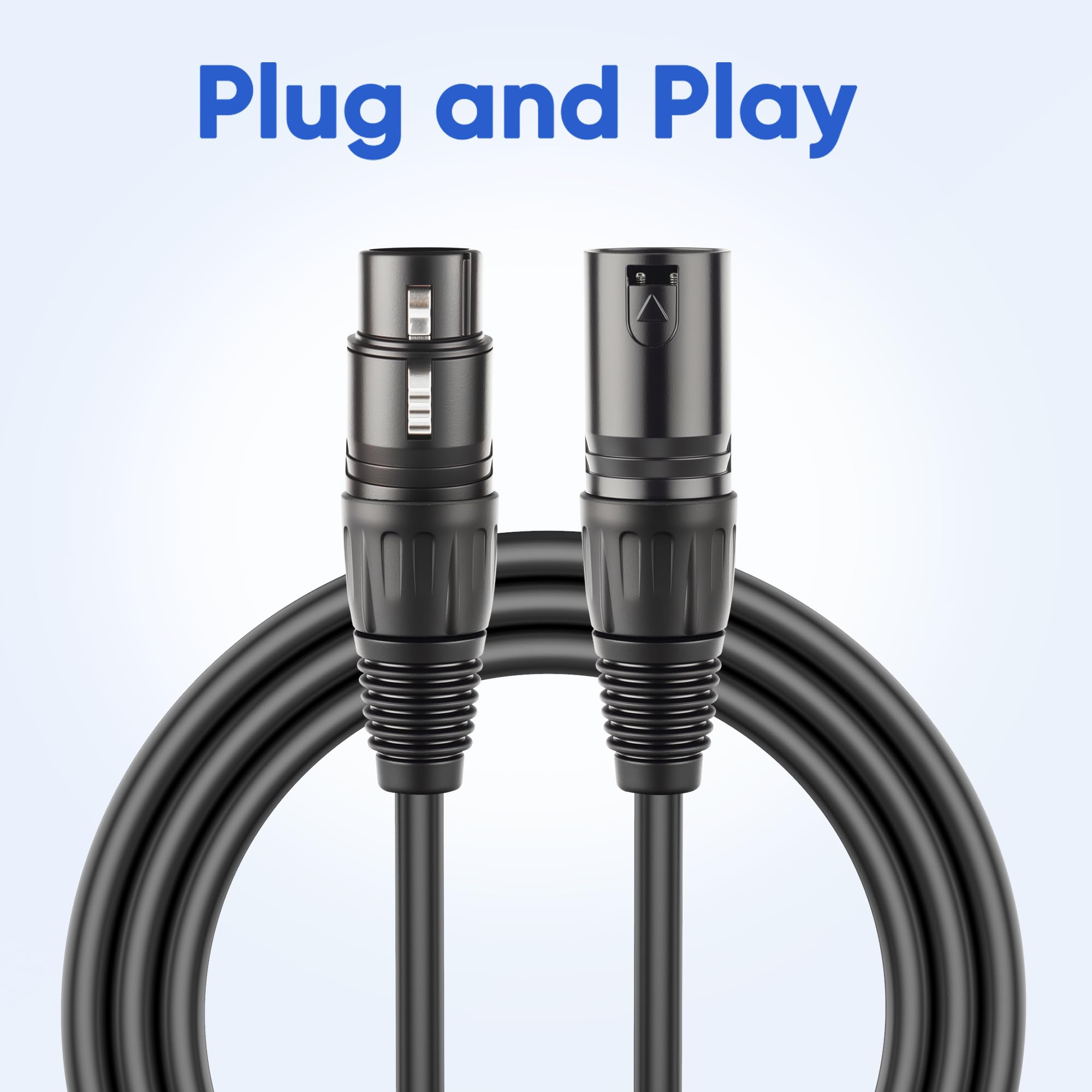 Cable XLR de 4 pines, 10 pies profesional de alta fidelidad blindado XLR macho a hembra, cable de conexión de extensión de audio equilibrado para auriculares y micrófono, cable de alimentación para