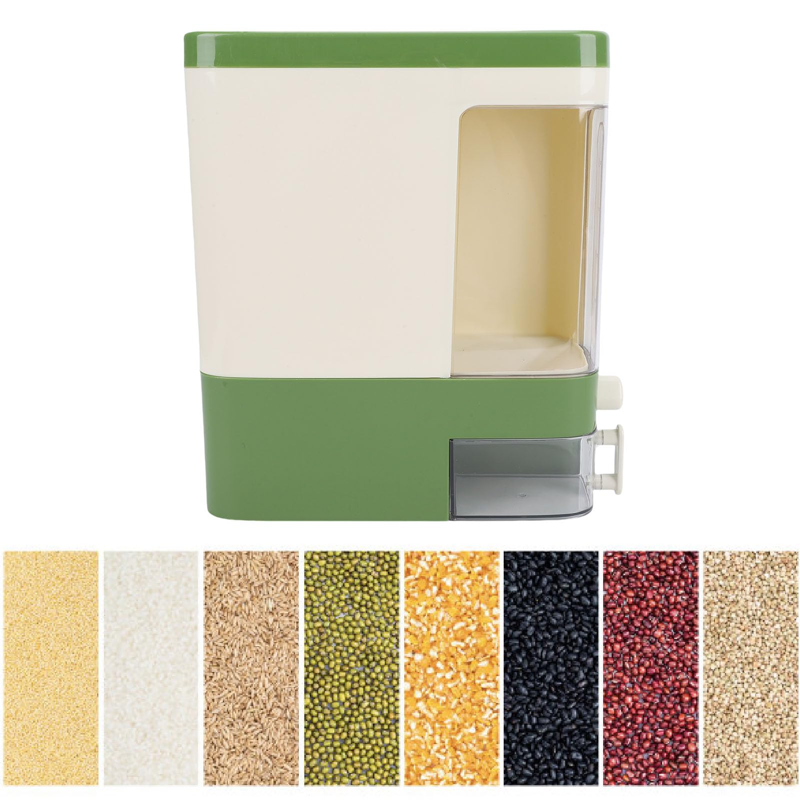 Dispenser Di Riso, Contenitore Per La Conservazione Del Riso A Prova Di Umidità, Contenitore Per Alimenti Secchi Salvaspazio Con Misurino, Stoccaggio Versatile, Ideale Per, Dispensa, Casa