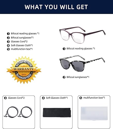 Miniatura 7 de Gafas de lectura bifocales para mujer, luz azul, lectores de computadora, parte superior transparente, marco de ojo de gato, elegante, moda para