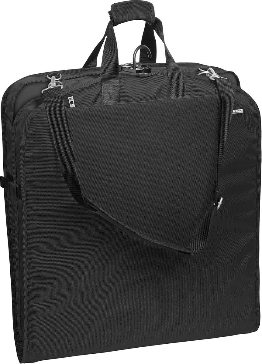 Wally Bags Portatrajes premium extra ancho de 45" con correa para el hombro y dos bolsillos grandes