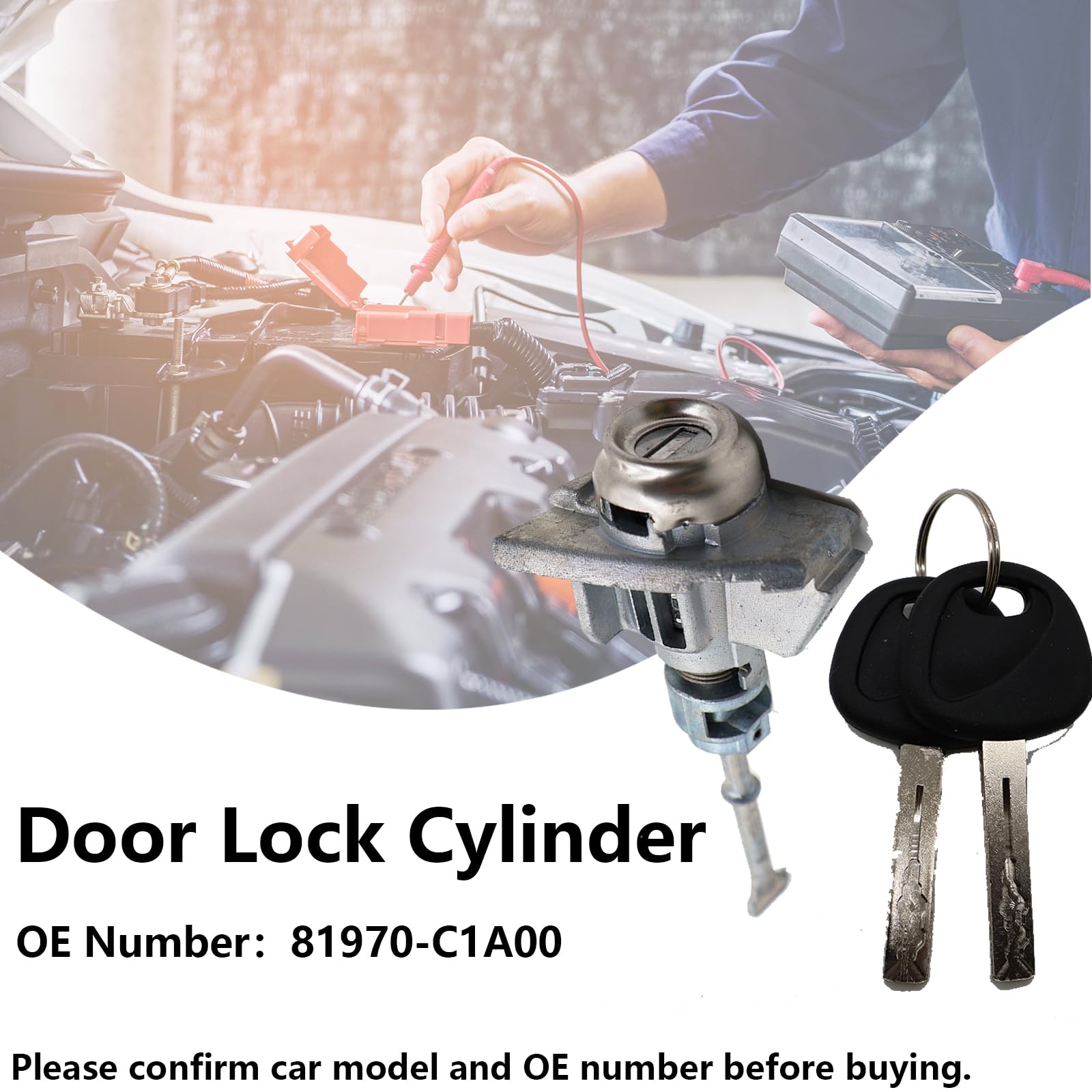 For Hyundai Sonata SE Sedan 2011-2014 Door Lock Cylinder & 2 Keys Driver Side