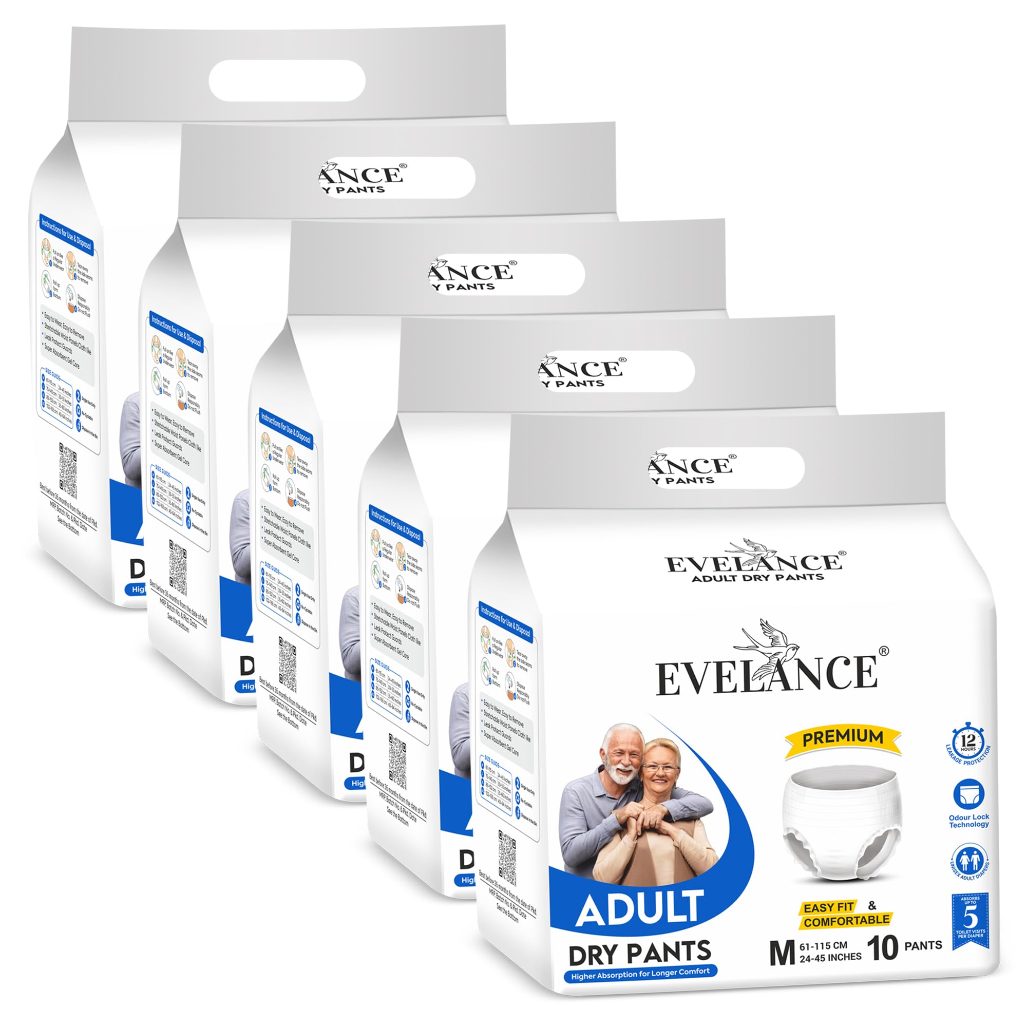 Adult Diaper Pants Style | Adult Diaper Medium Size (M) | Waist (61-115 cm | 24-45inches) |12 hr Absorption-Protection | Unisex with Wetness Indicator | Goodness of 3X Protection | 50 Units-image-27