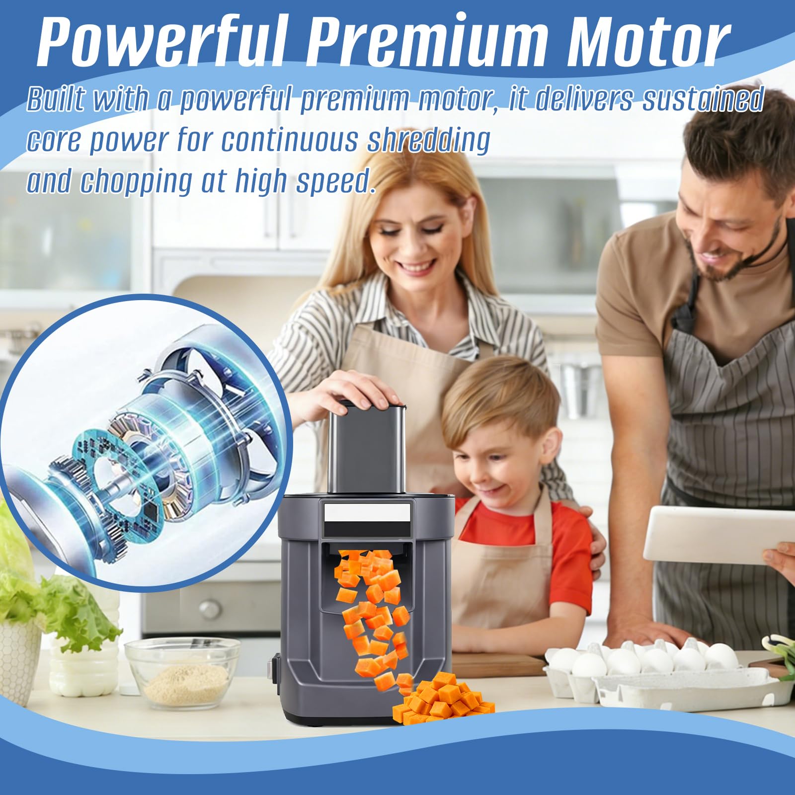 Cortadora EléCtrica Multifuncional De Verduras De 100w Cortadora De Frutas Profesional Con 4 Cuchillas De Acero Inoxidable Para Patatas Zanahorias Cebollas Y Pepinos