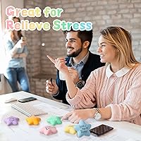 Vista 6 de Libima 30 bolas motivacionales para el estrés con forma de estrella a granel de 2.2 pulgadas, coloridas bolas de espuma para aliviar la ansiedad
