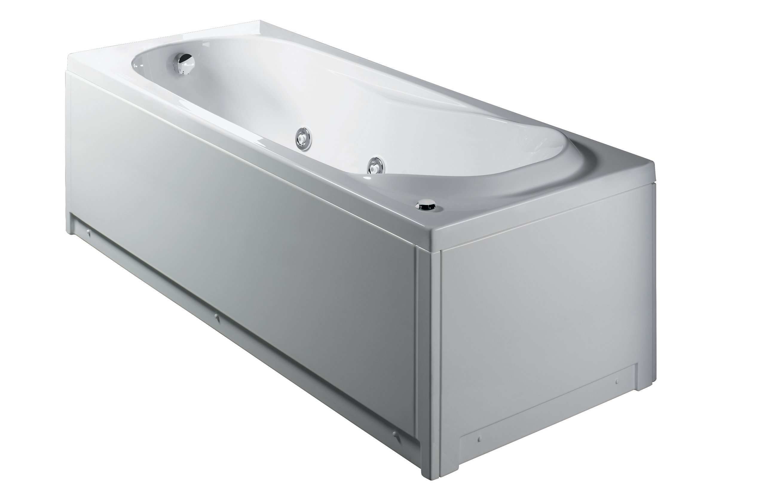 Gladh - vasca rettangolare con idromassaggio e pannello mod. milo cm. 160 x 70