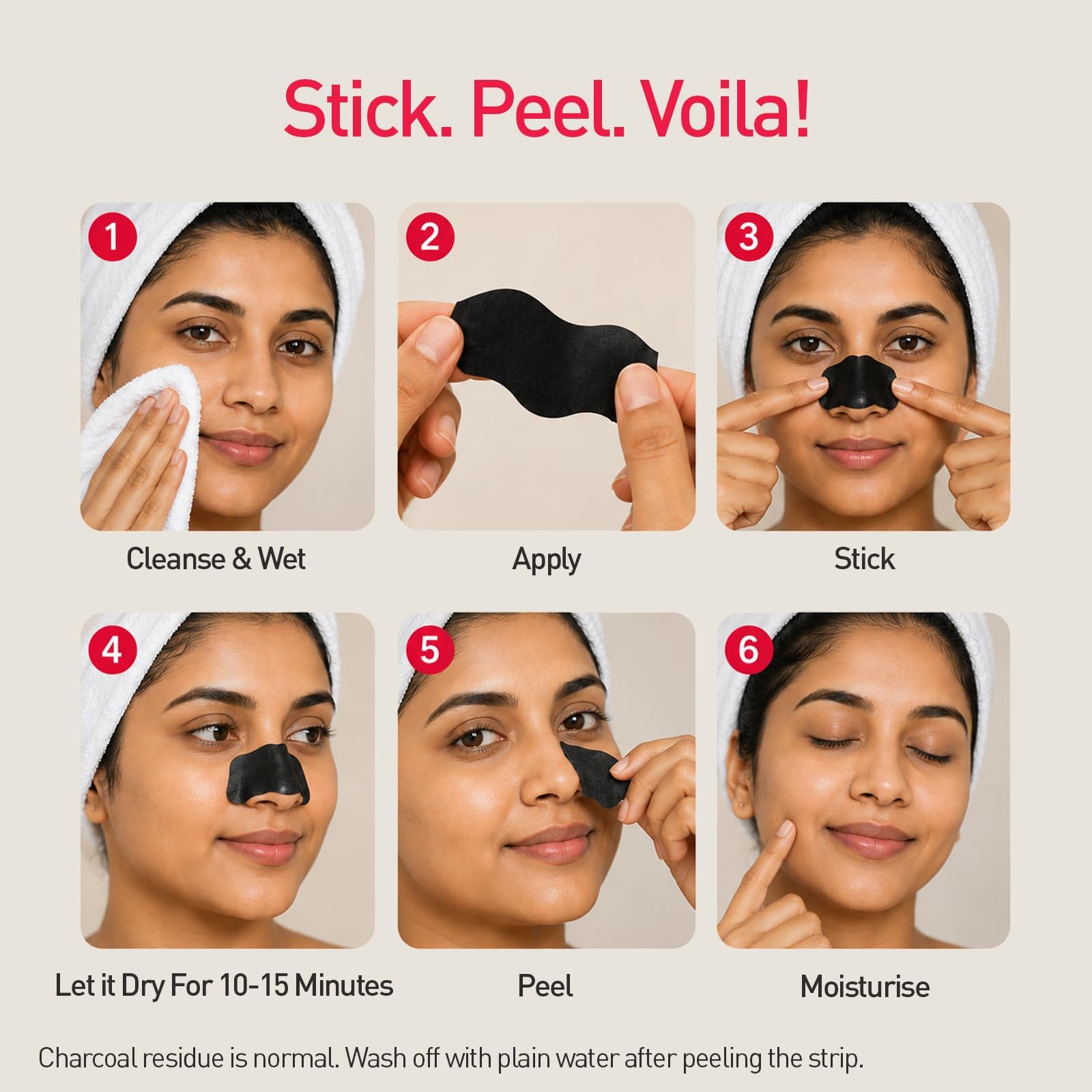 Sirona Bamboo Charcoal Blackheads Remover Nose Strips for Women – Pack of 4 * 2 | Painless & Instant Removal of Whiteheads, Blackheads, Pore Cleanser, Dirt & Oil 4