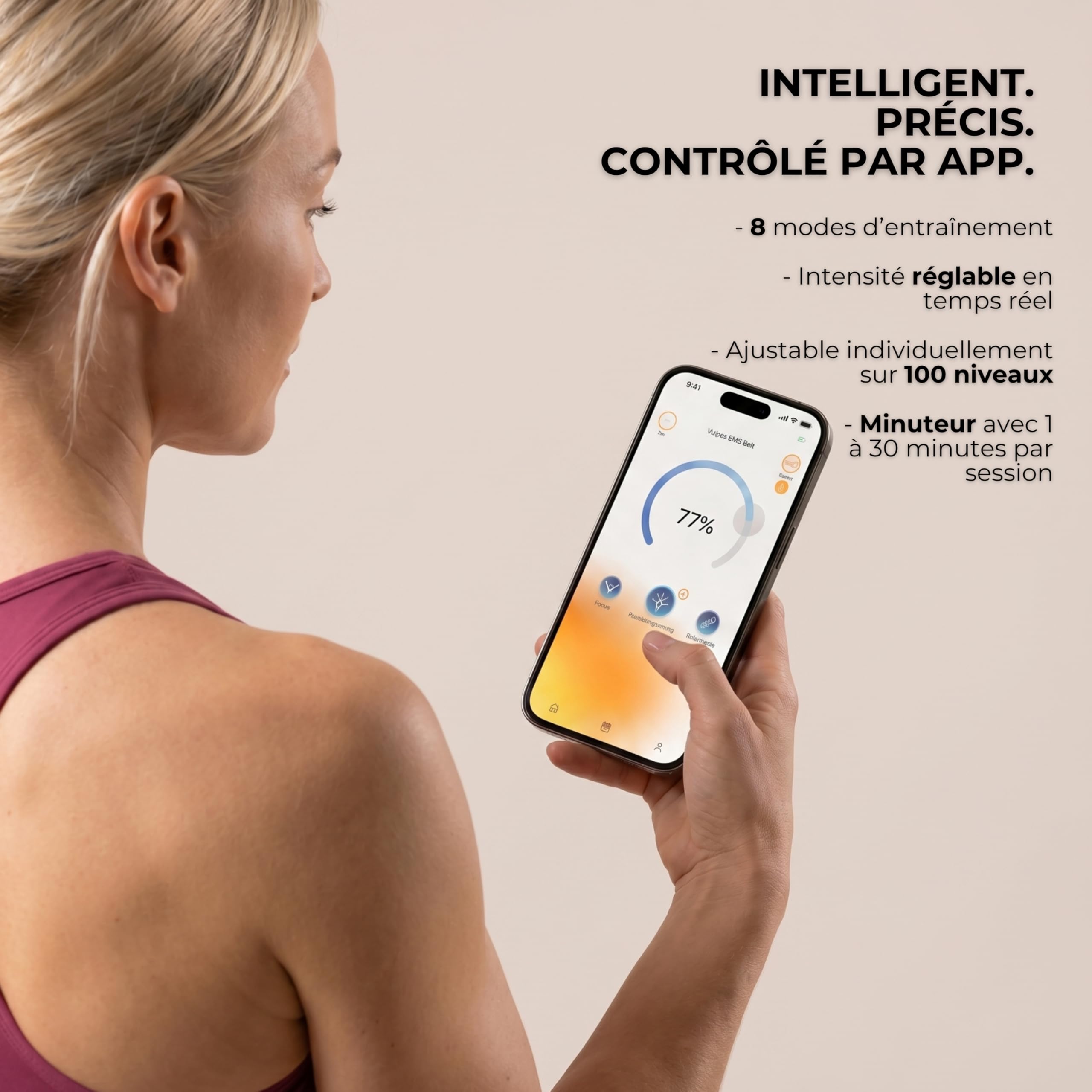 Vulpés Ceinture Electrostimulation Abdominale Core – Électrostimulateur Musculaire Abdos & Lombaires | Entraînement Efficace & Récupération Musculaire | 6 électrodes | 8 Modes