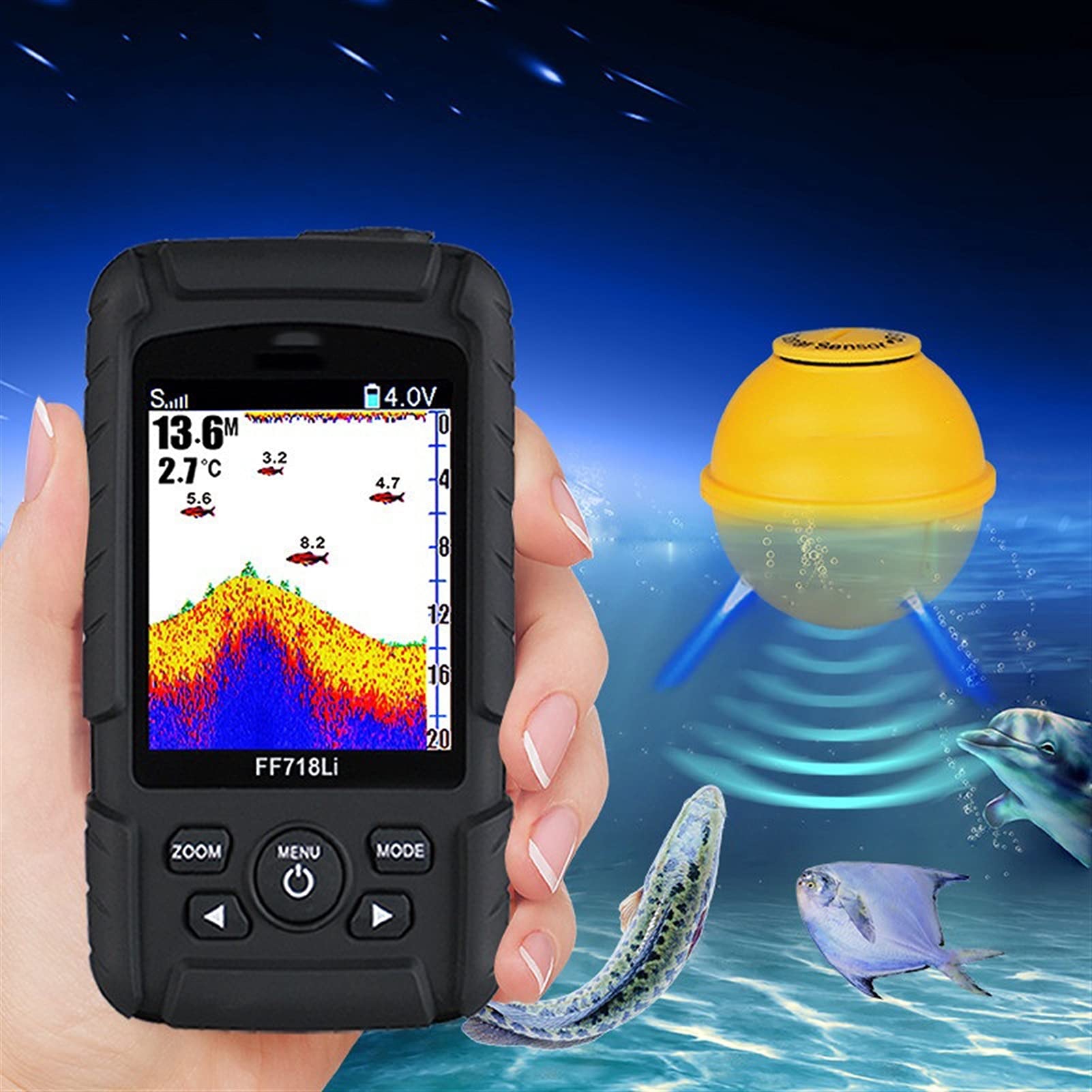 Détecteur de poisson sans fil-Détecteur de poisson portable sans fil