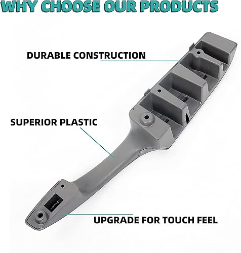 Miniatura 3 de Tirador interior de la puerta delantera izquierda del lado del conductor, reposabrazos completo de peltre compatible con Chevy Express GMC Savana