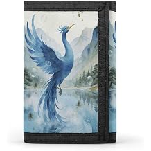 ACEPrints The Green Phoenix Plays by The Stream Wallet for Men Women Stylish Trifold Wallet Slim Front Pocket Outdoor Sports Wallets Cards Purse
