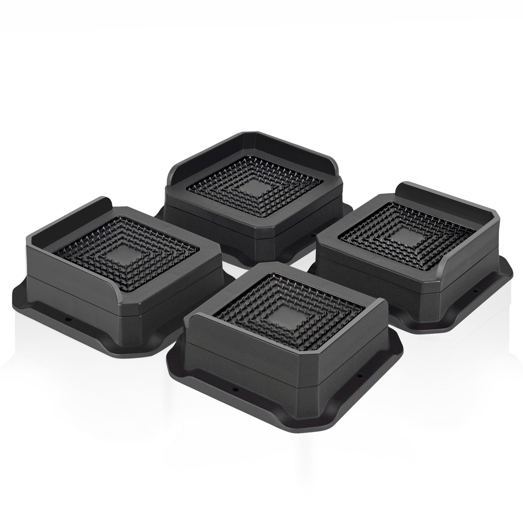 Mixdora 4 Pack Bed Risers 1 Inch Furniture Risers With L-Shape Top Sofa Raisers For Couches Table Chair Black (, 1 Inch)