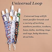 Vista 3 de Clips para chupetes de Navidad, paquete de 6 soportes Binkie Paci para chupetes y mordedores (muñeco de nieve, copo de nieve)