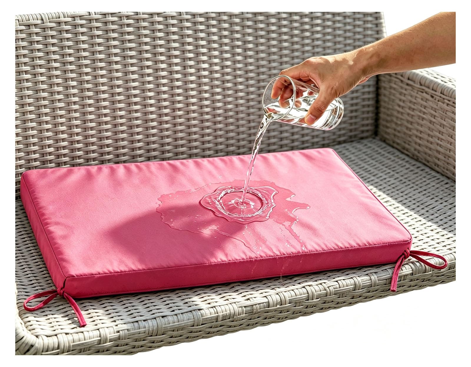 Miecoae Outdoor Swing Seat Cushions Waterproof 80% 5cm/1.9" Thick Outdoor Bench Cushion, Settee Couch Pads with Zipper Washable, Patio Swing Seat Cushion with Ties(Rose Red,70x70 cm 28x28 in)