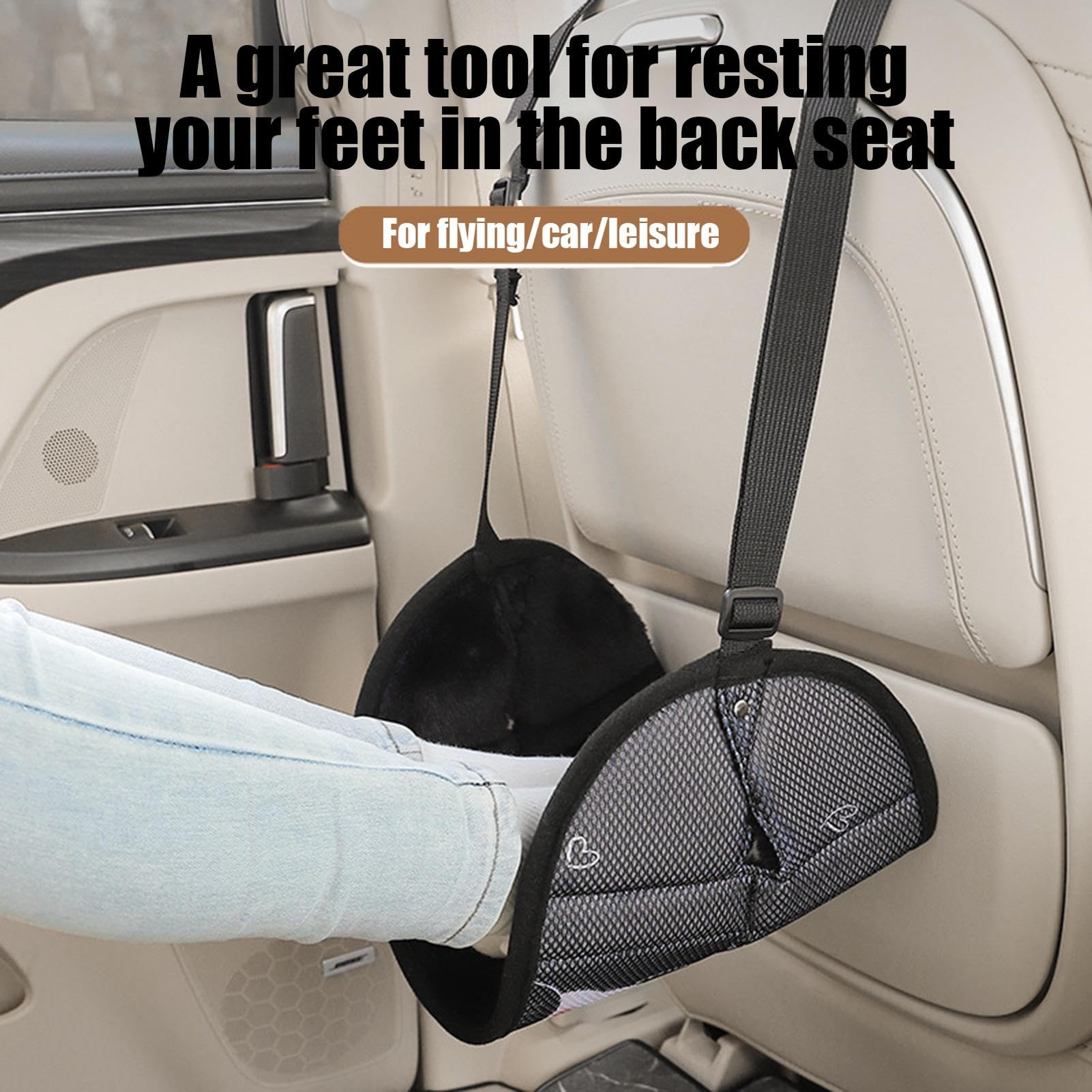 Hamaca Para Pies De Coche, Reposapiés Para Viajes En Coche Para Niños Pequeños, Reposapiés Ajustable Para Colgar En Avión, Reposapiés Para Asiento De Coche De Avión, Bonita Hamaca Para Pies Para Viaje