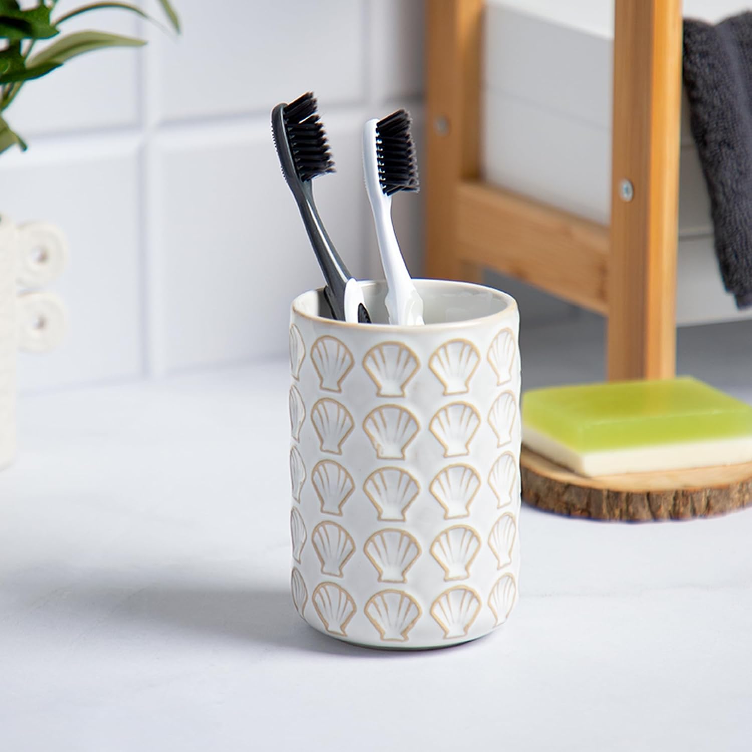 Anko Ceramic Toothbrush Holder for Bathroom Toothpaste, Makeup Brush — free download