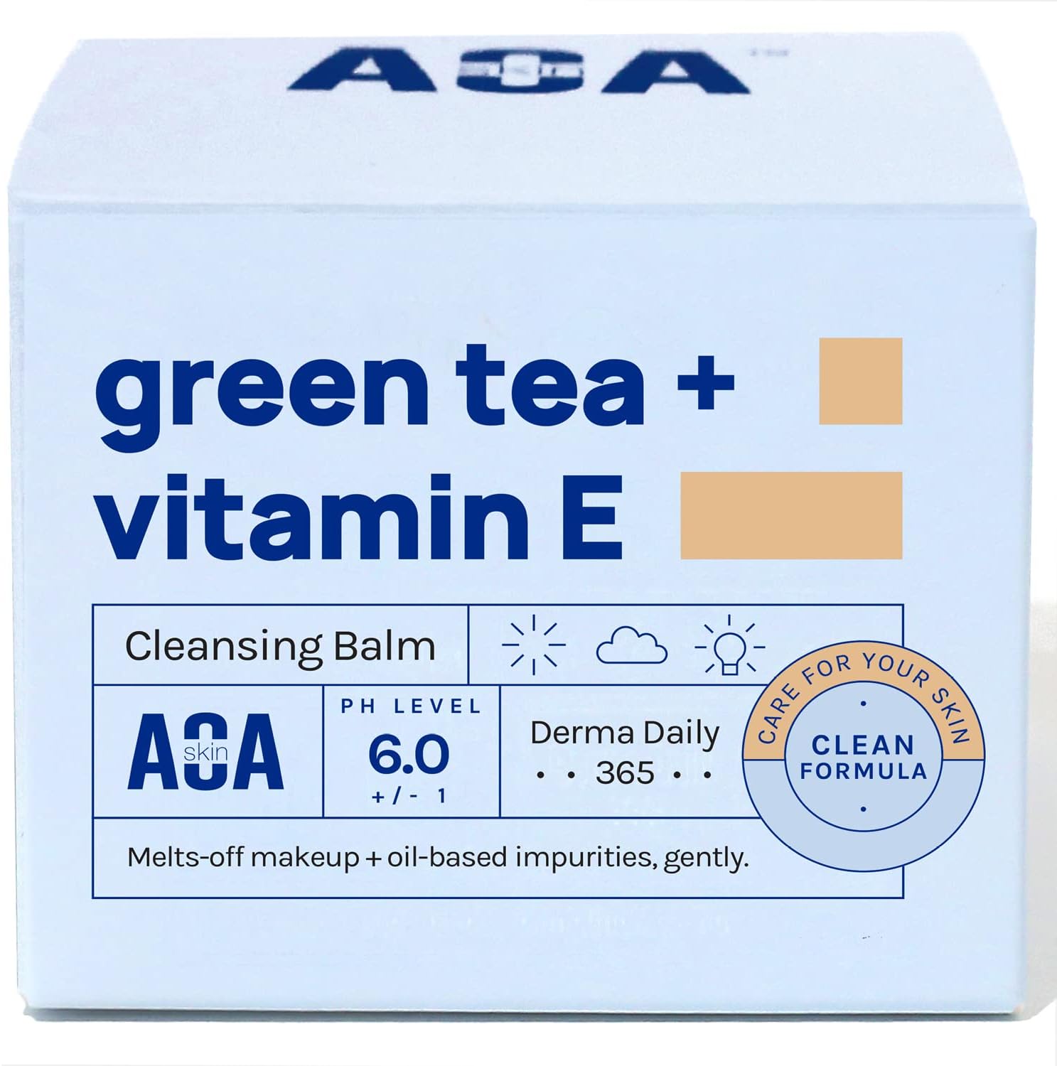 Green Tea & Vitamin E Cleansing Balm, Waterproof Makeup Remover, Oil Based Makeup Remover, K beauty Skin Care, Soothing and Brightening for All Skin Types, 3.38 Fl Oz, 100 ml