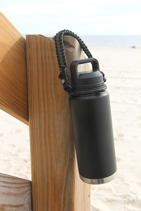 One MissionX Paracord Handle for YETI Rambler 46oz 36oz 26oz 64oz 18oz 12oz Water Bottles, Durable Carrier Strap - Holder